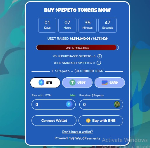 Pepeto Presale update