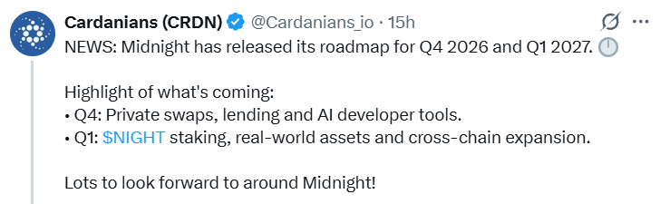 MIDNIGHT roadmap update