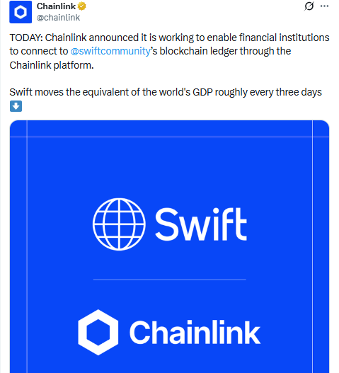 Banks Link to Swift Ledger via CRE Banks Link to Swift Ledger via CRE