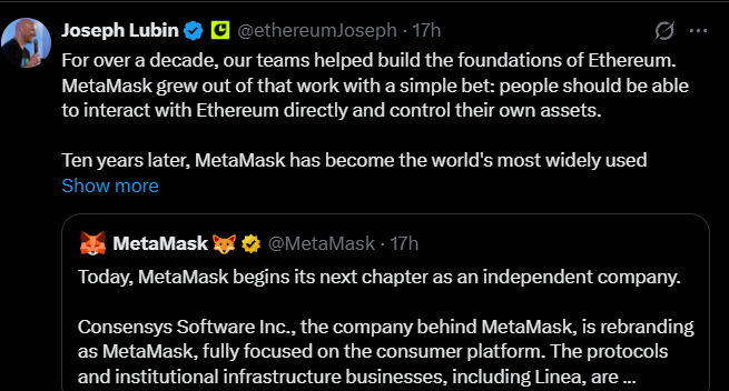 Joseph Lubin on MetaMask Idea Joseph Lubin on MetaMask Idea