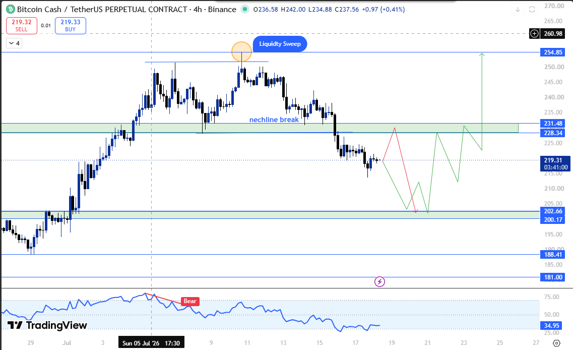 bitcoin cash chart analysis