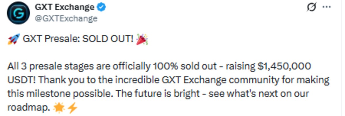 GXT Exchange Update official X post