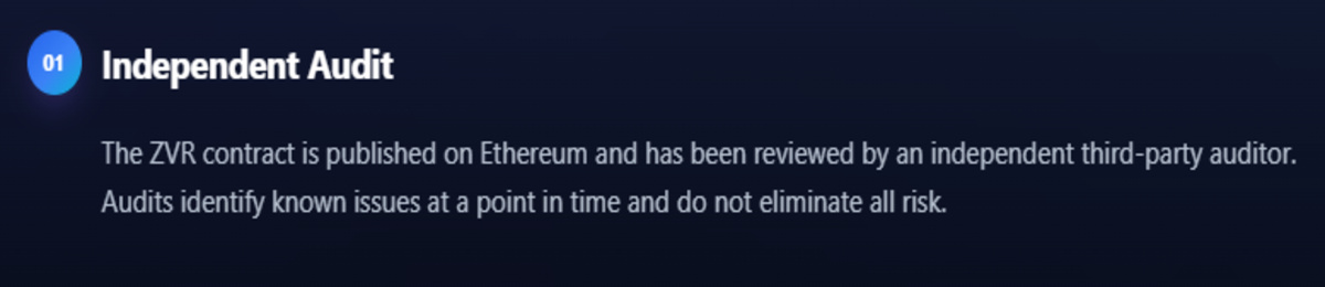 Official website screenshot of Ethereum audit information