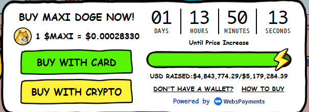 Maxi Doge Presale Dashboard Maxi Doge Presale Dashboard