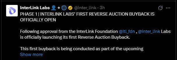 ITL Reverse Auction Process Works for Token Holders