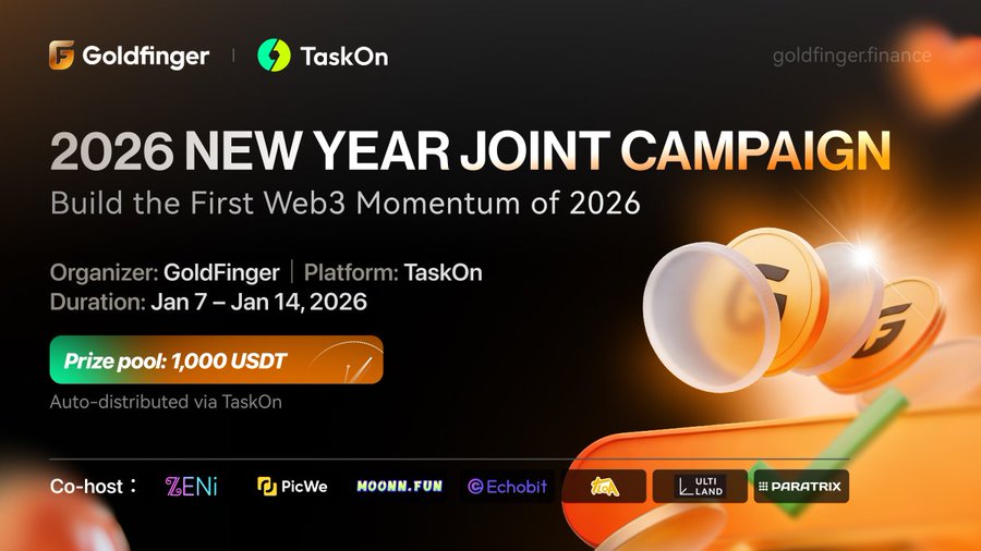 GoldFinger Web3 Airdrop on TaskOn – 1,000 USDT Reward Pool GoldFinger Web3 Airdrop on TaskOn – 1,000 USDT Reward Pool