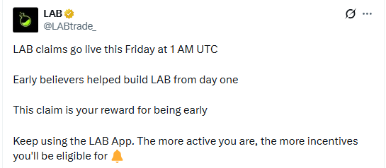 LAB token claims go live this Friday LAB token claims go live this Friday
