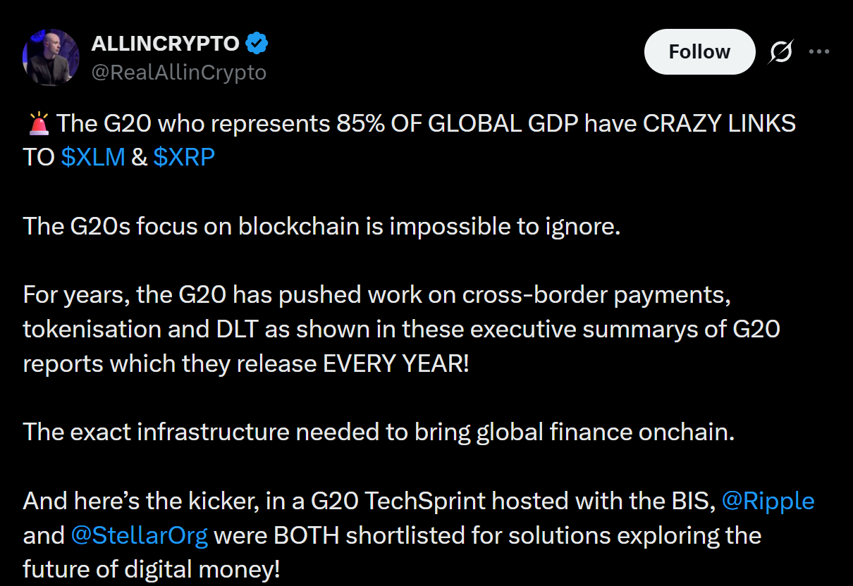  RealAllinCrypto on X.