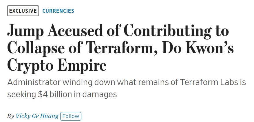 Jump Trading Faces $4B Lawsuit Over Terra Luna Collapse Jump Trading Faces $4B Lawsuit Over Terra Luna Collapse