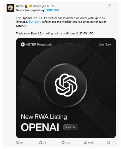 Open AI Aster listing