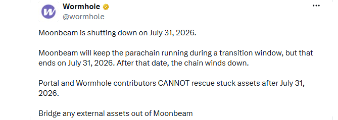 Moonbeam Shutdown News