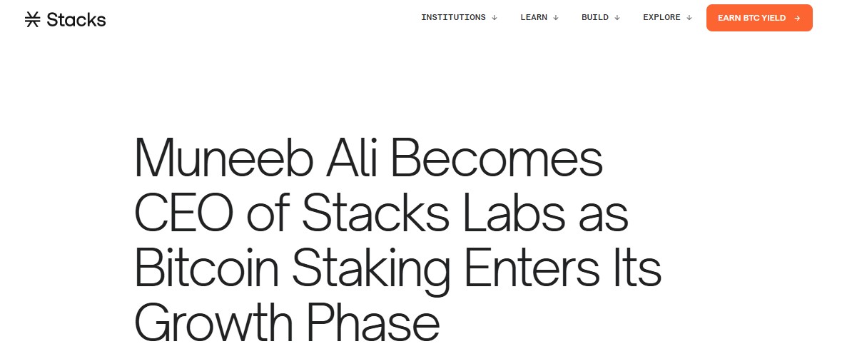 Muneeb Ali Become CEO of Stacks Labs