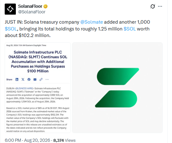 Solmate Adds 1000 More SOL