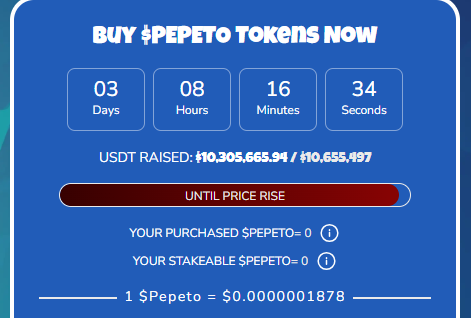 pepeto presale price