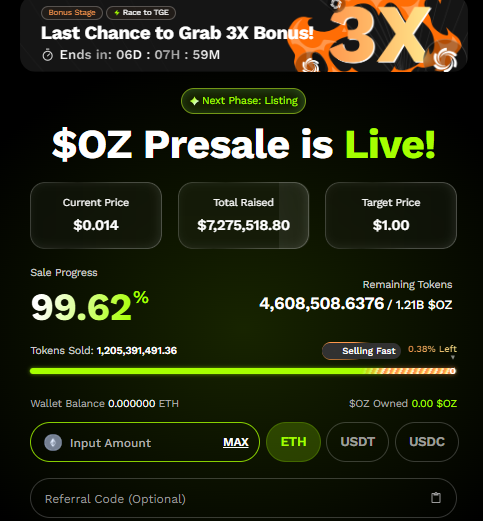 OZAK AI PRESALE DEAILS