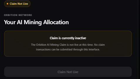 Orbition Network Mining Update Orbition Network Mining Update