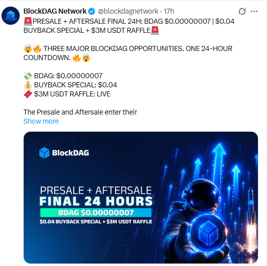 BlockDAG news $0.00000007 price $0.04 