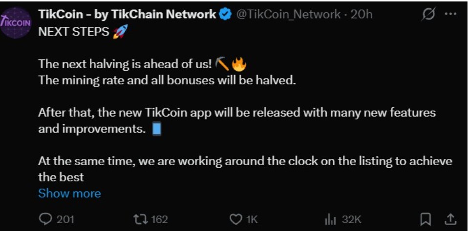 Tikcoin Network Halving News Tikcoin Network Halving News