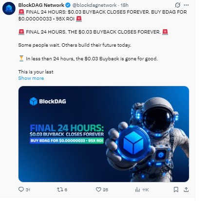 BlockDAG Official Tweet On X