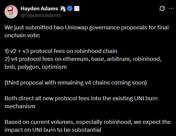 Uniswap Governance proposal Uniswap Governance proposal