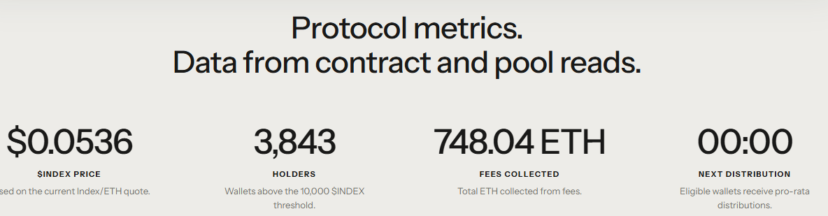 the index metric protocol data the index metric protocol data