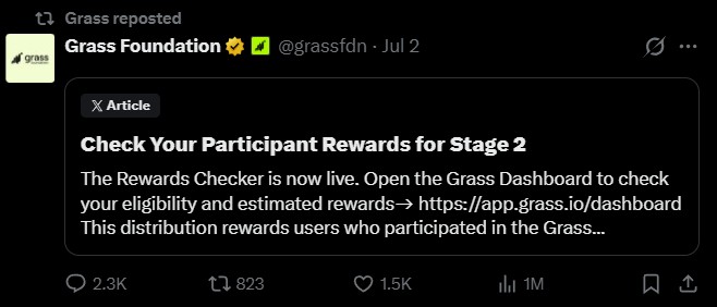 Grass Airdrop Rewards Stage 2 Checker Live Grass Airdrop Rewards Stage 2 Checker Live