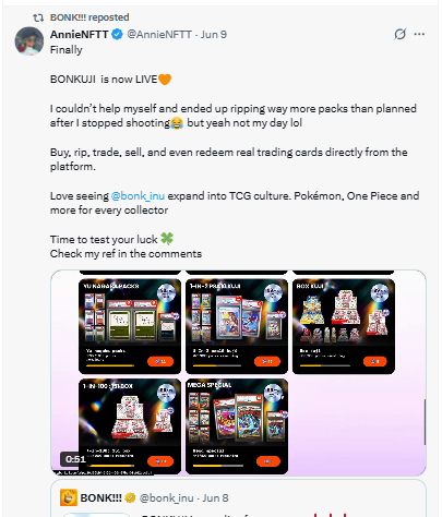 BONKUJI trading card platform live on Bonk ecosystem June 2026 BONKUJI trading card platform live on Bonk ecosystem June 2026
