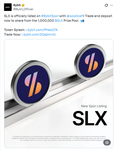 Bybit Lists SLX With a 1M Token Prize Pool