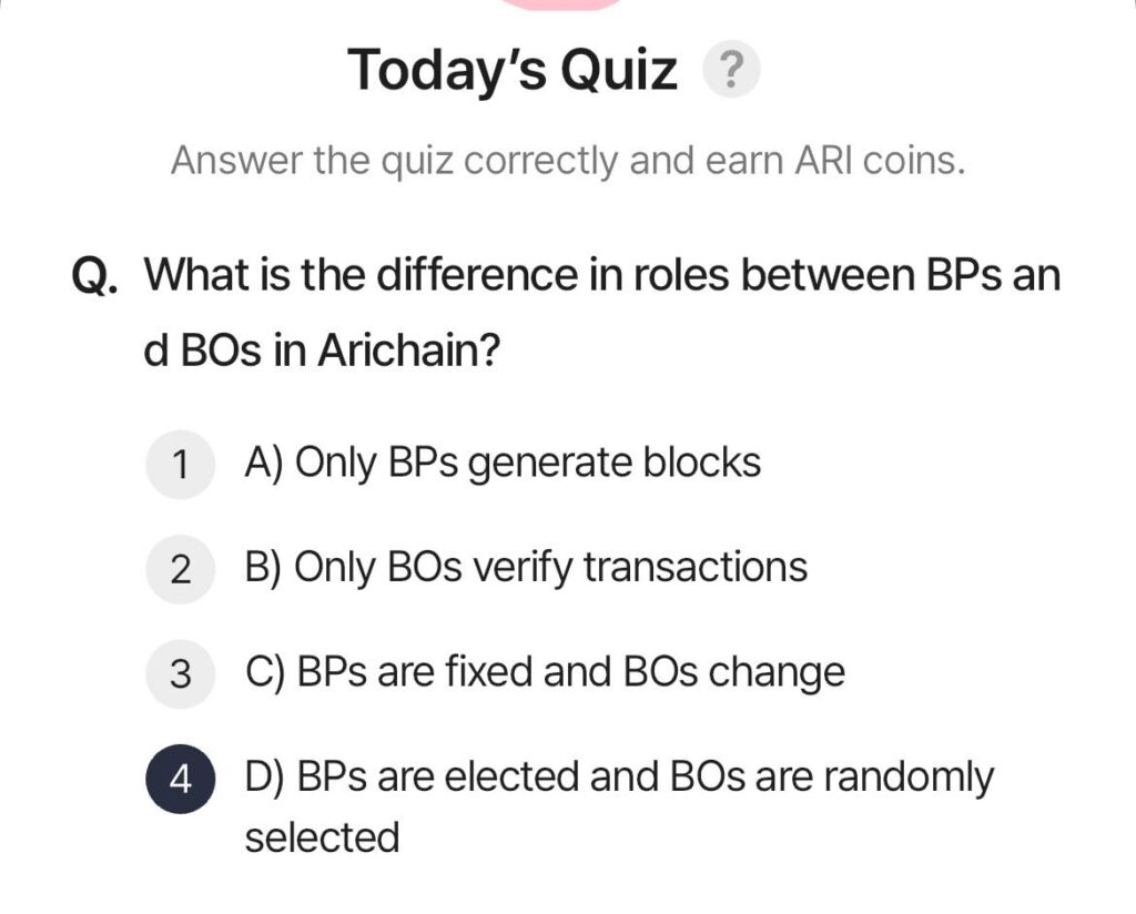 ARI Wallet Daily Quiz