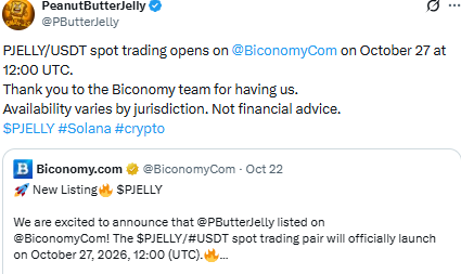 PJELLY upcoming Biconomy crypto listing