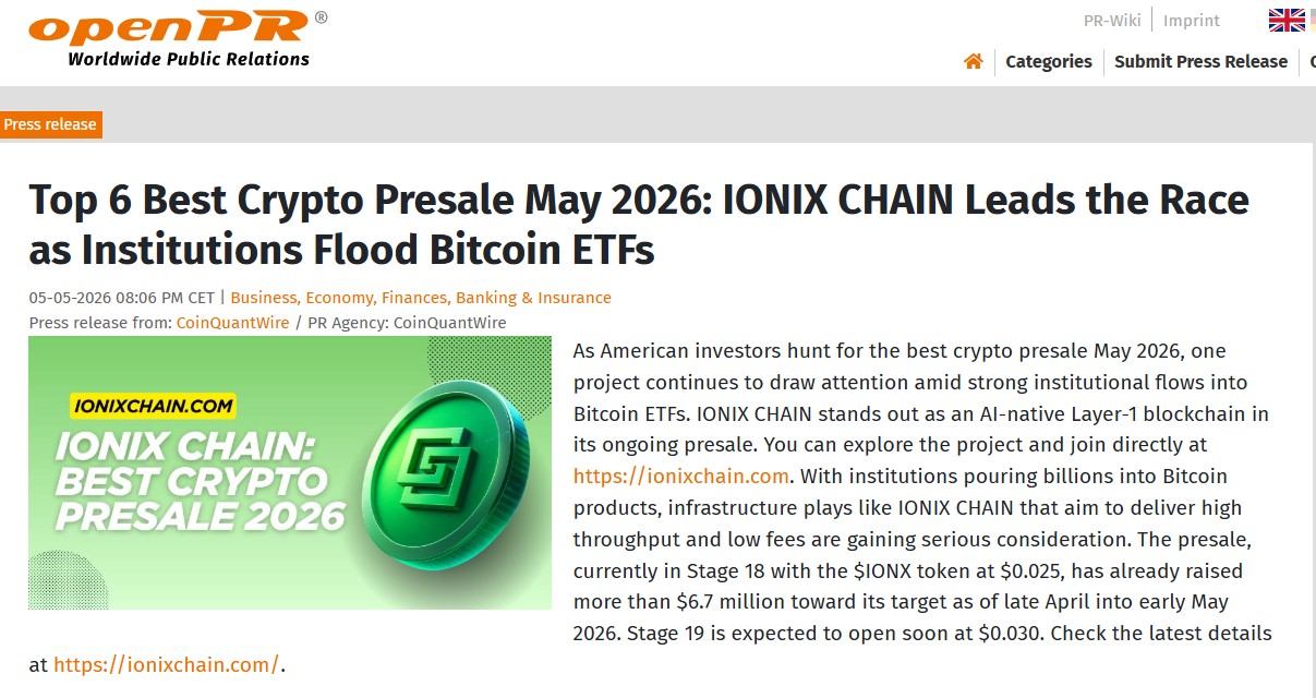 Crypto Presale Ionix Chain