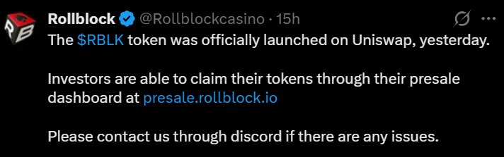Rollblock uniswap launch Rollblock uniswap launch