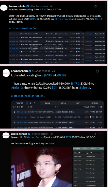 ETH Whale Activity Shows Heavy Rotation Across Major Assets