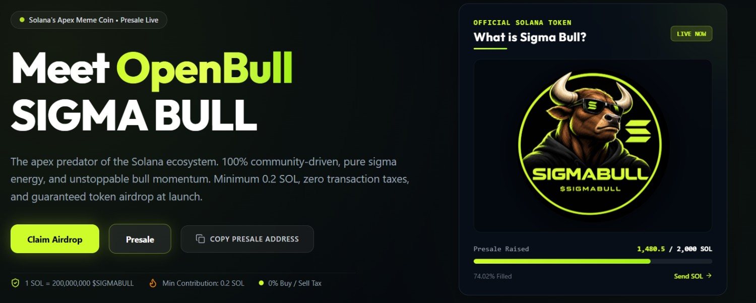 Sigmabull crypto presale live dashboard
