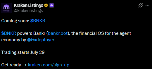 kraken Listing Tweet