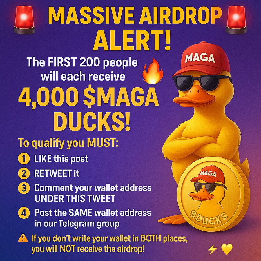 Maga Ducks ($MAGA) Airdrop Community Duck Memecoin