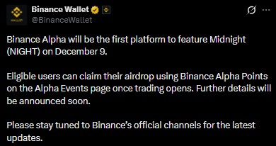 Midnight Binance listing Midnight Binance listing
