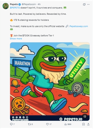Pepeto official tweet on x