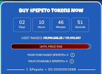 pepeto presale price pepeto presale price