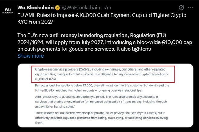 EU AML Rules 2027 Introduce €10,000 Cash Cap and Crypto KYC EU AML Rules 2027 Introduce €10,000 Cash Cap and Crypto KYC