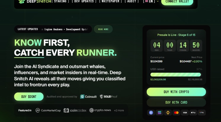 DeepSnitch AI crypto presale blockchain analytics platform