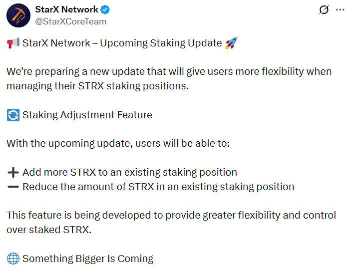 Official StarX post on X Official StarX post on X
