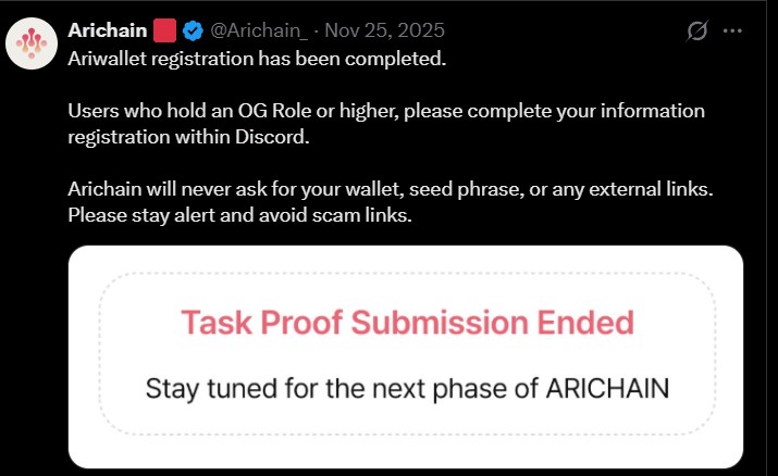 Official Arichain update 