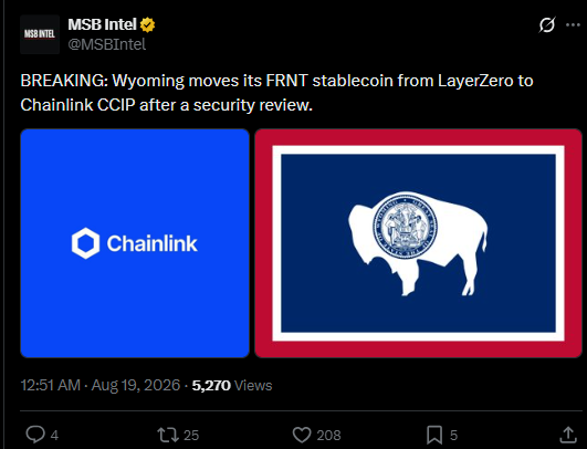 Chainlink latest news on x