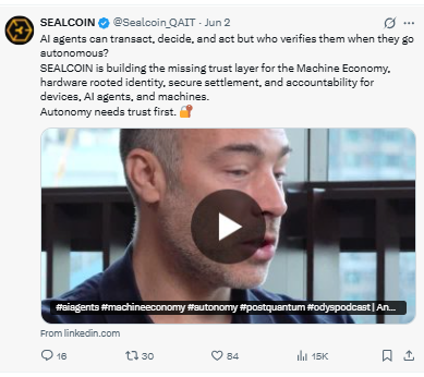 QAIT Sealcoin machine economy trust layer post