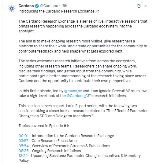 per the latest Cardano X update
