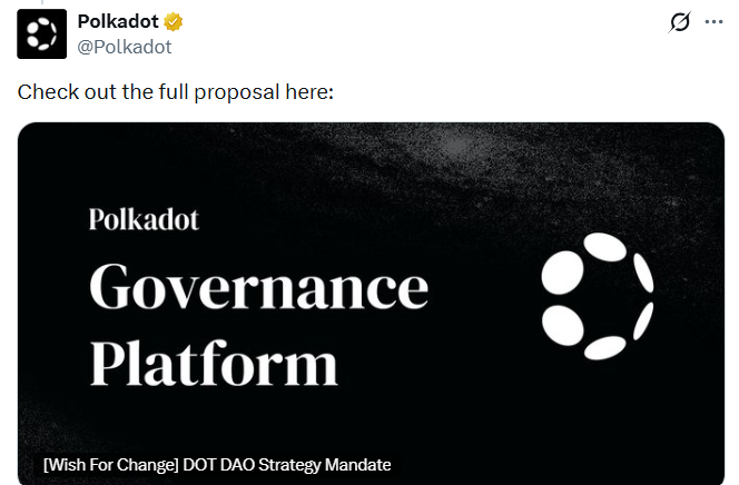 Polkadot post on X Polkadot post on X