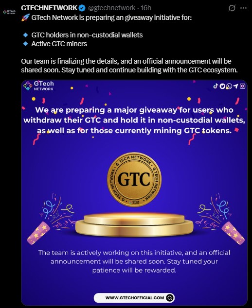 Gtech project official X account