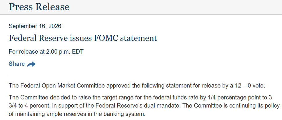Fed rate hike update Fed rate hike update