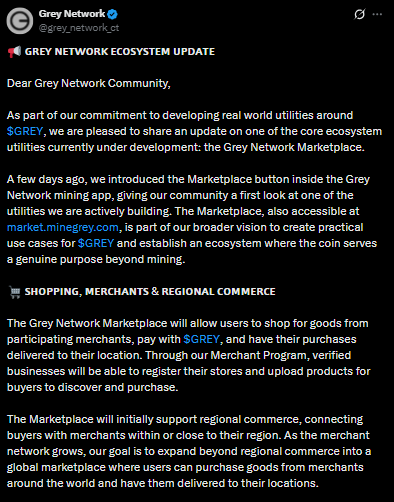 Grey Network second Tweet Grey Network second Tweet